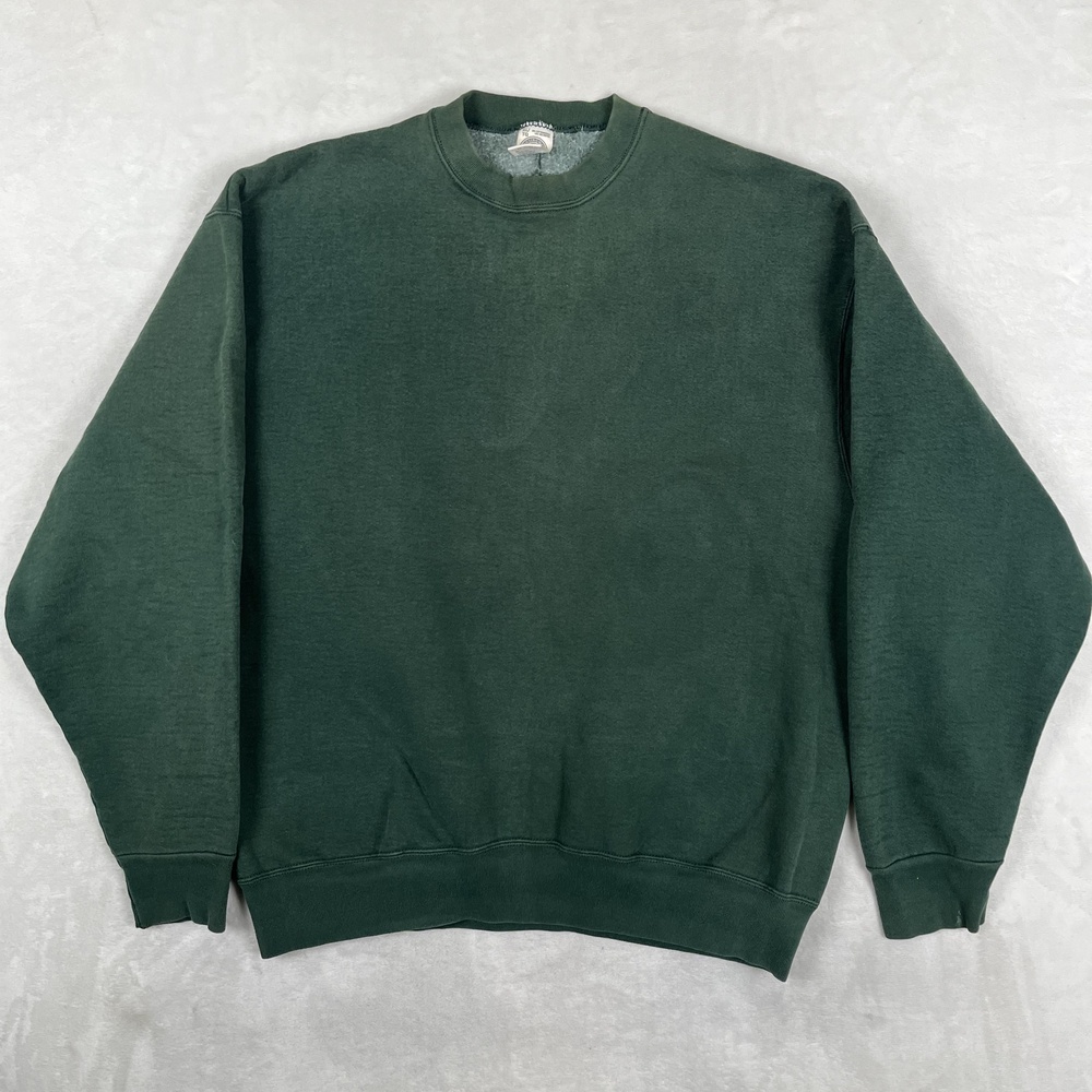 Vintage MunsingWear Blank Sweatshirt Mens XL Green Fleece Crewneck Pullover